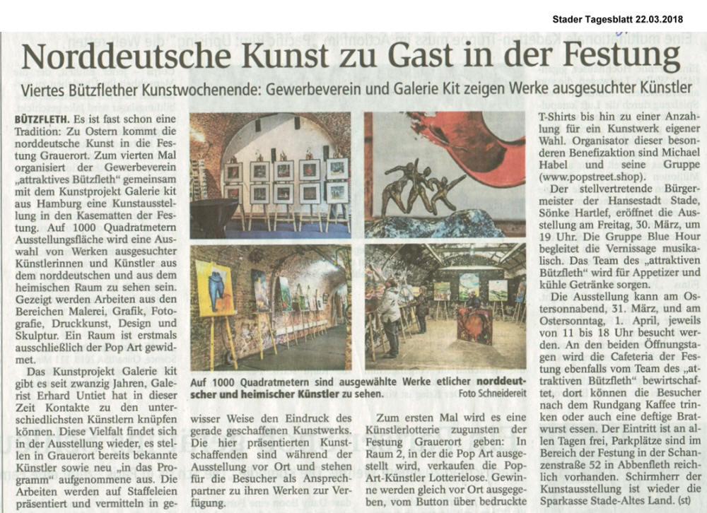 Norddeutsche Kunst zu Gast in der Festung Grauerort 2018 | Galerie kit